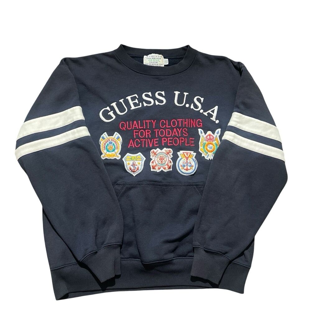 Vtg. Guess Georges Marciano Authentic Comfortable w Pockets Sweater Mens Sz Lg